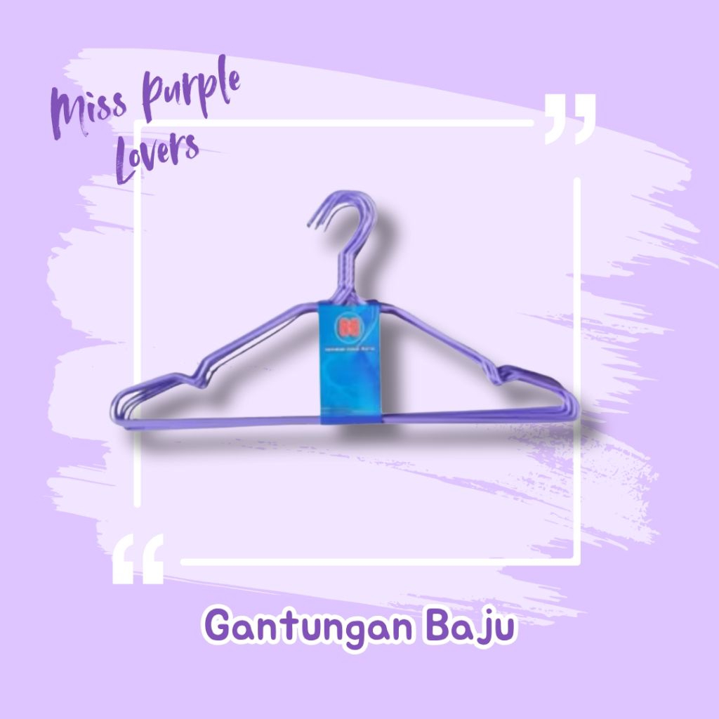 Gantungan Baju Hanger Besi Warna Ungu Lilac