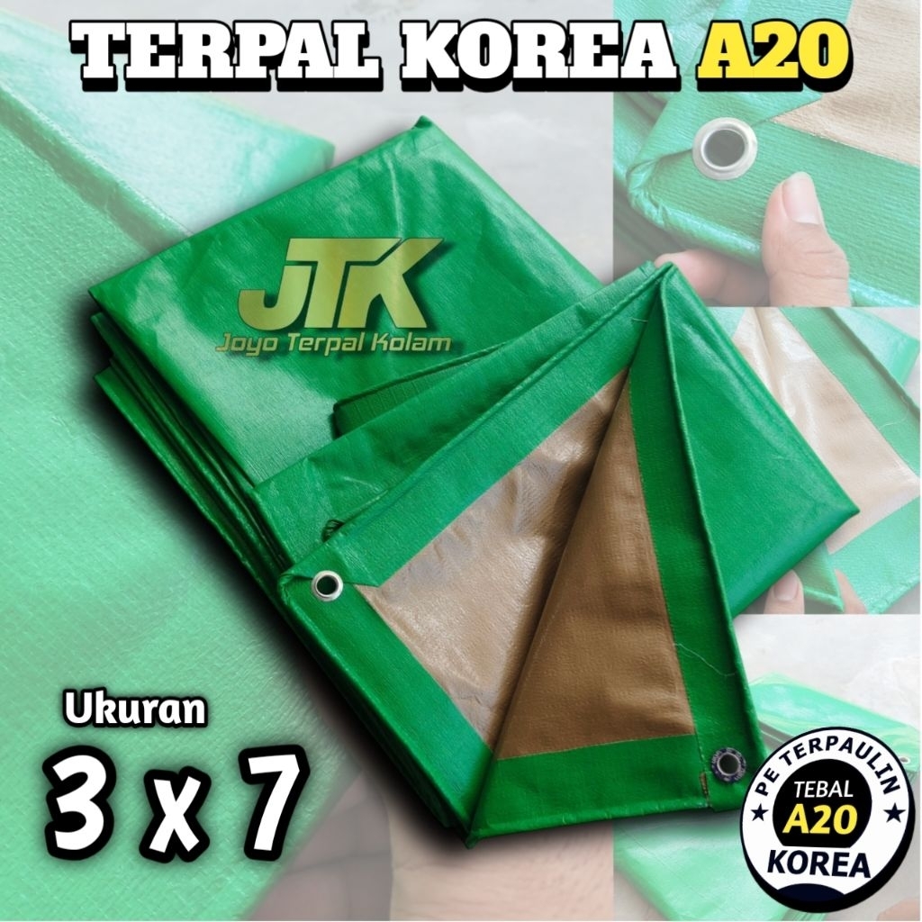 terpal plastik A20 Korea ukuran 3x7 meter waterproof tebal dan kuat