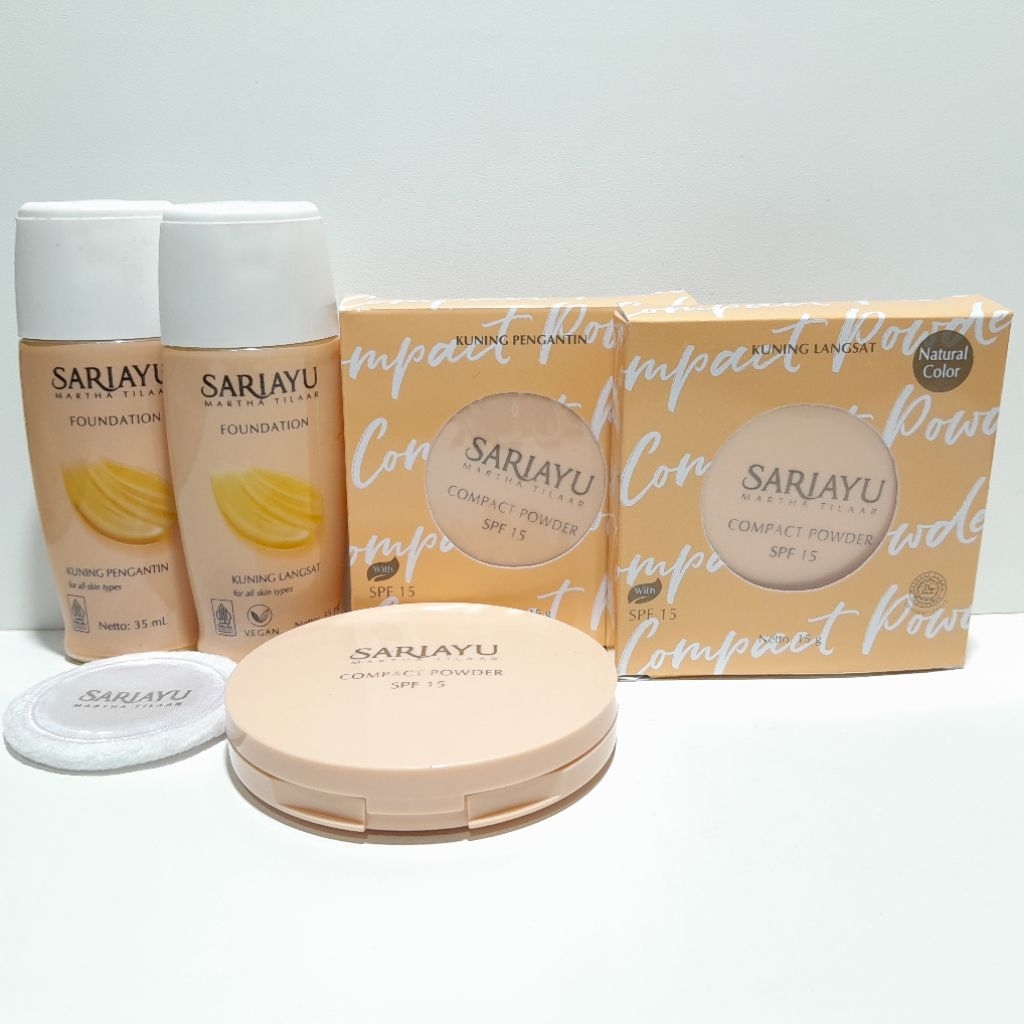 PAKET ISI 2 SARIAYU ] MAKE UP  COMPACT POWDER + FOUNDATION