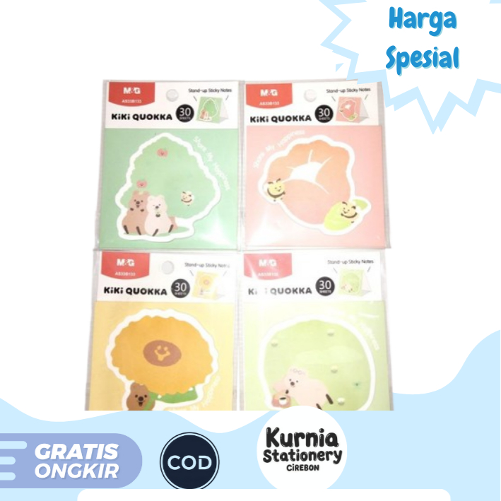 

M&G Stiky Notes Kiki Quokka 30 Lembar / Stand-up Sticky Notes / Note Tempel AS33B133