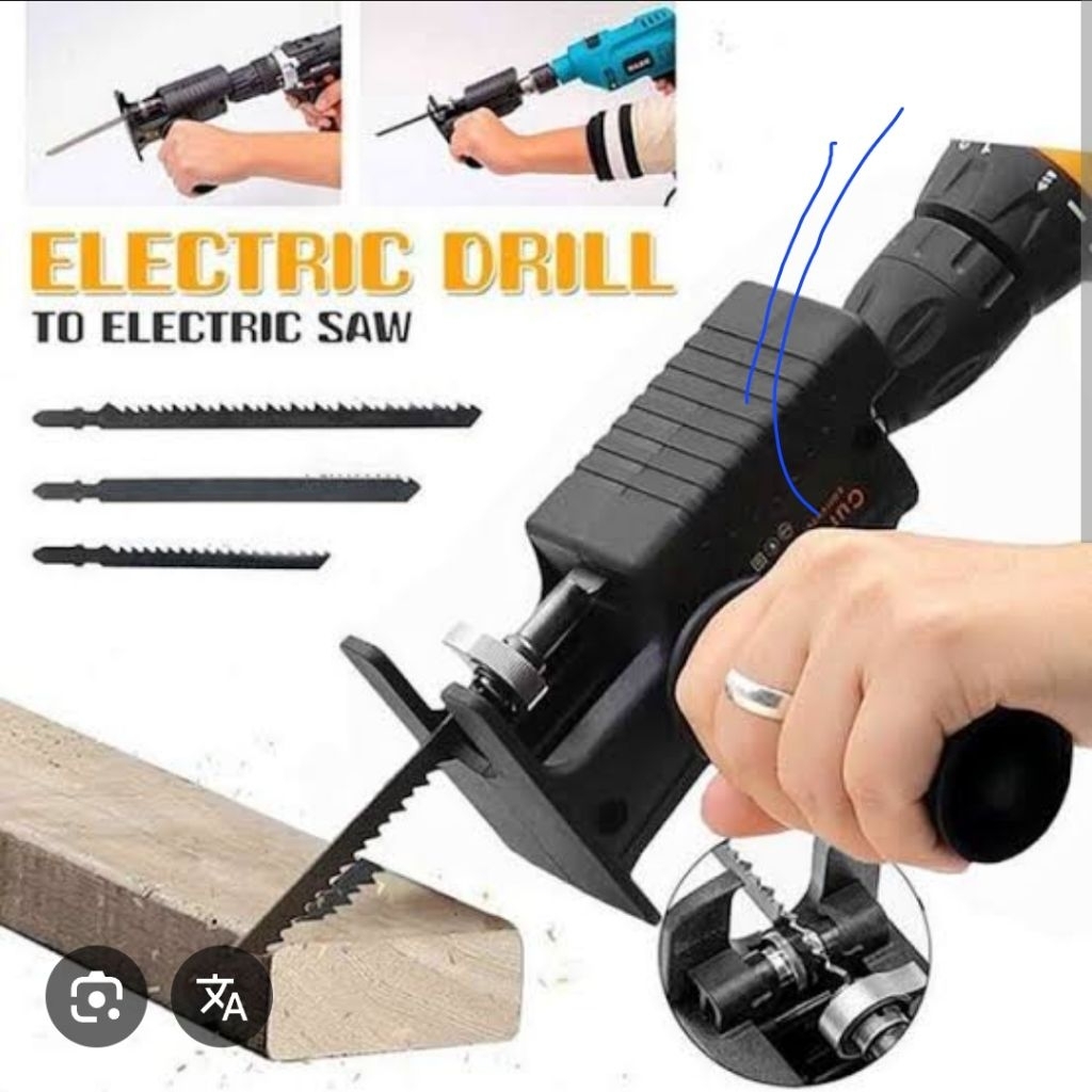 Adaptor Bor Jigsaw ke gergaji