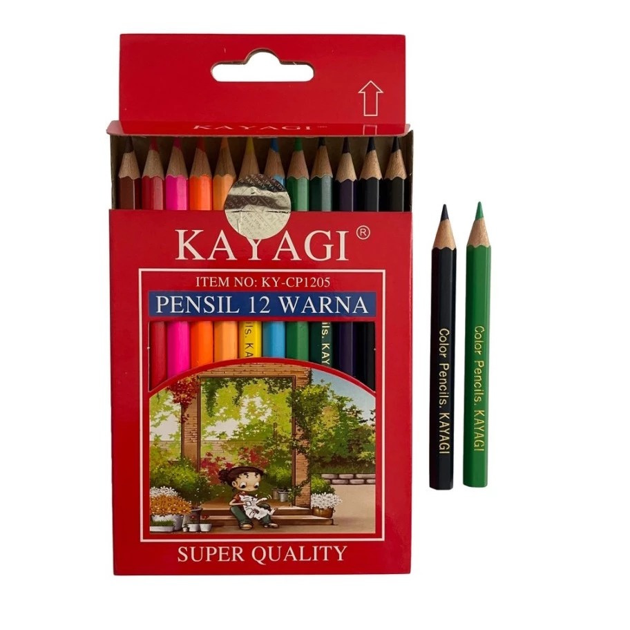 

KAYAGI -PENSIL WARNA PENDEK/ PENSIL KAYU 12W KY-CP1205