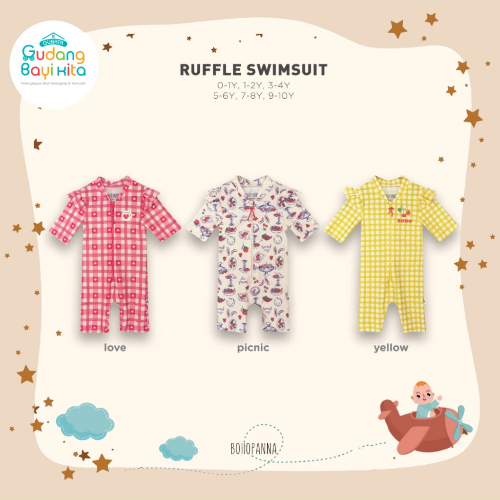 Bohopanna Ruffle Swimsuit - Baju renang anak