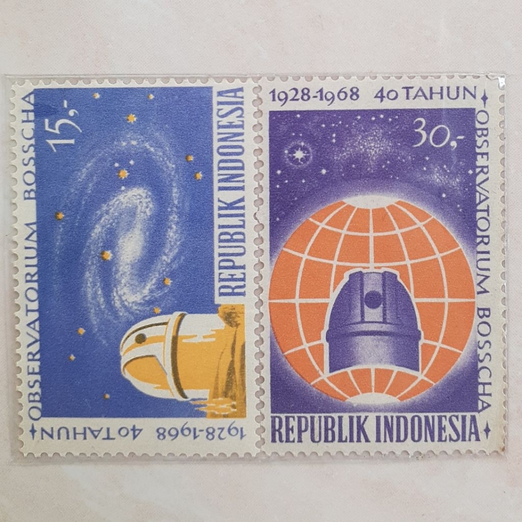 

(O) Perangko Indonesia Bosscha Tahun 1968 set lengkap 2pcs