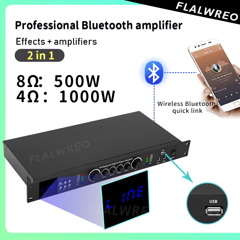 【24 hours delivery】Bluetooth reverb professional audio processor preamplifier, karaoke home stage ka