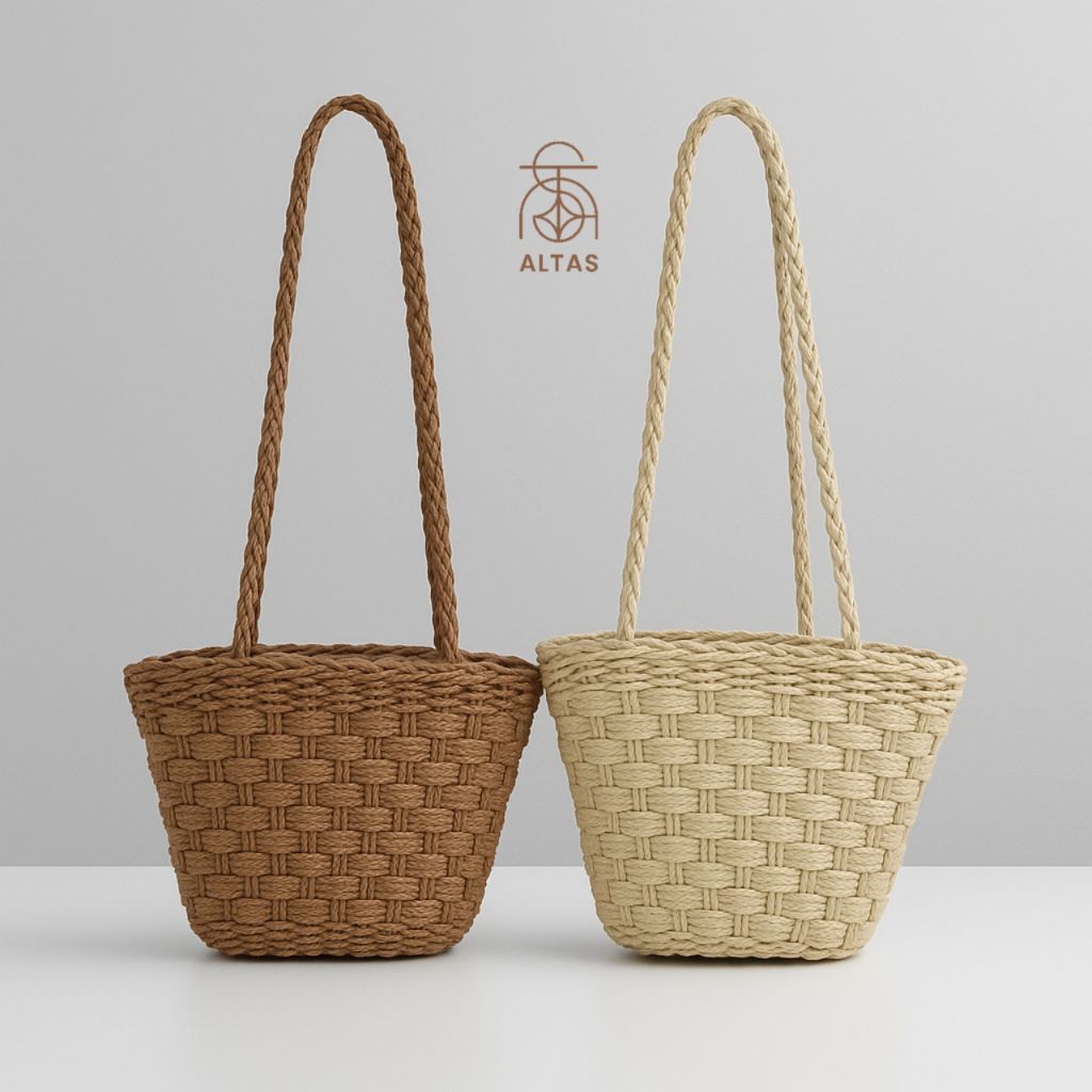 𝐀𝐋𝐓𝐀𝐒-Yee Rin Tas Anyaman Rotan Tote Bag Wanita Fashion Vintage Handmade Tas Bahu Straw Cewek Should