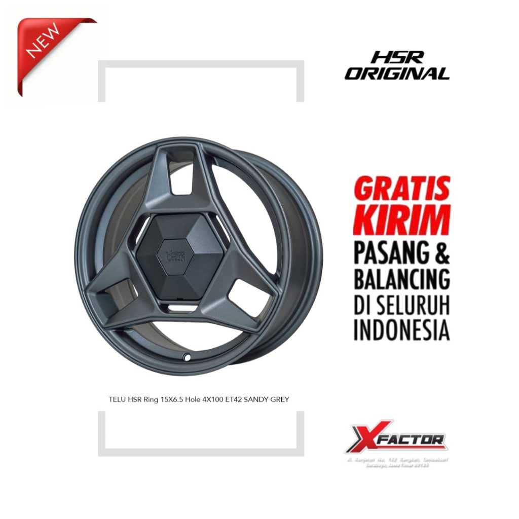 VELG R15 HSR TELU HSR R15X6,5 H4X100 ET42 SANDY GREY
