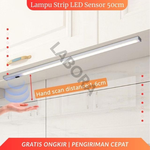 Lampu LED USB Sensor Deteksi Cahaya Under Cabinet 50cm Lamp Panel Bar Lampu Sensor LED