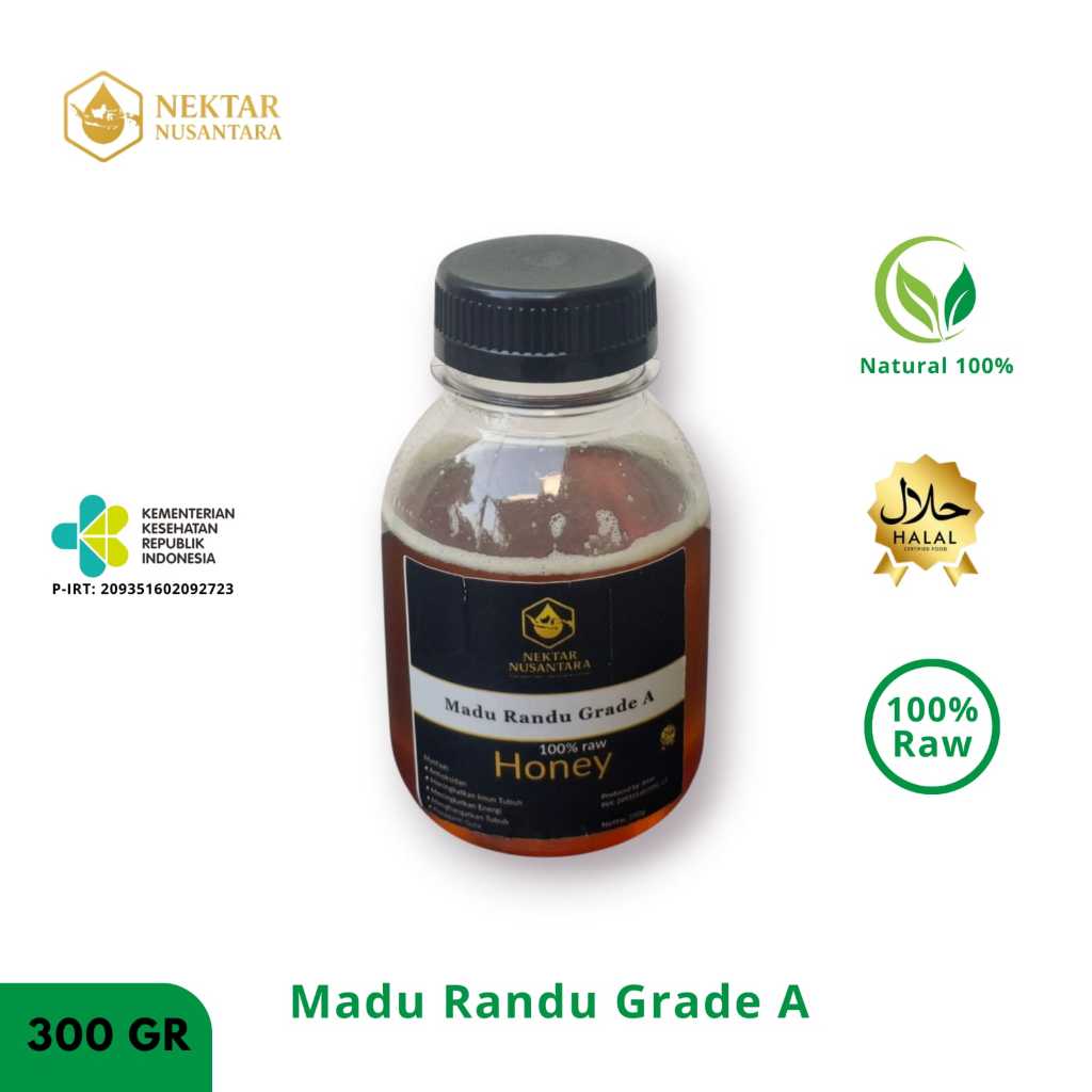 

300 Gram Madu Asli Murni Randu Grade A Full Nektar – Tanpa Pakan & Tanpa Campuran | Original Madu Nektar Nusantara