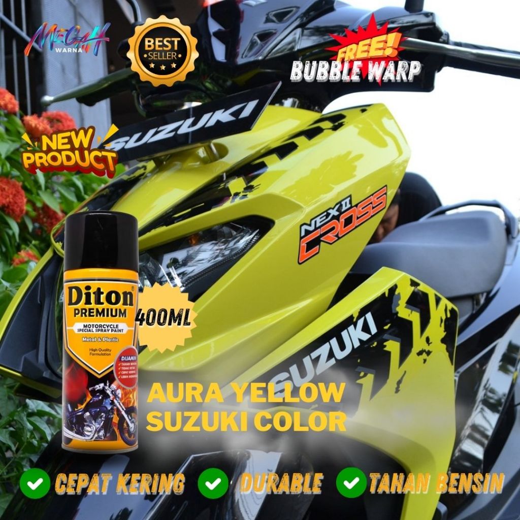 Cat Motor Mobil Aura Yellow Kuning Suzuki Diton Premium 400ML