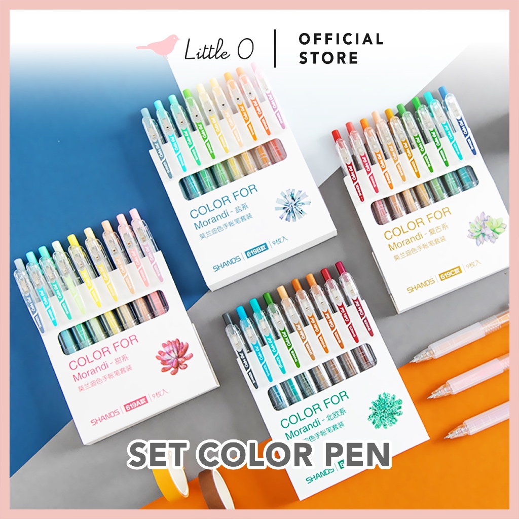 

LITTLE O Set Colour Pen Morandi Set Color Pen Isi 9 Pcs