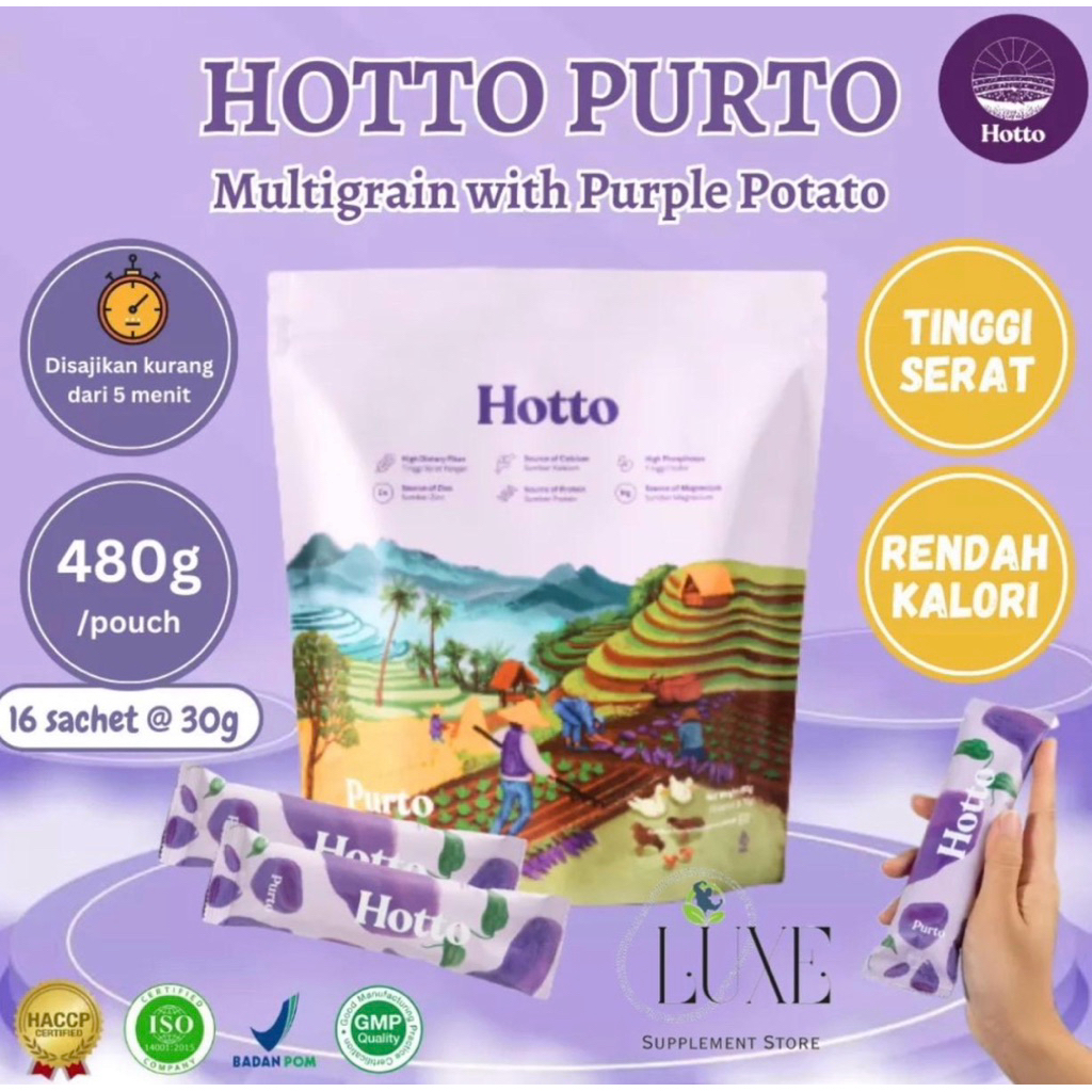 

BIG SALE!! HOTTO PURTO Ubi Ungu / HOTTO MAME Edamame Multigrain Superfood Sarapan Sehat Gerd Maag Whey Protein