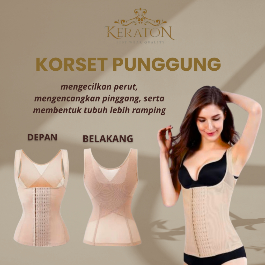 Korset Pelangsing Korset Longtorso Dalaman Seamless Tanktop Bra Korset