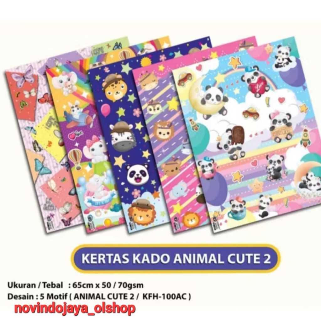 

50PCS KERTAS KADO SQUEEZY 70GR MOTIF ANIMAL CUTE ROBOT ABSTRAK TERMURAH