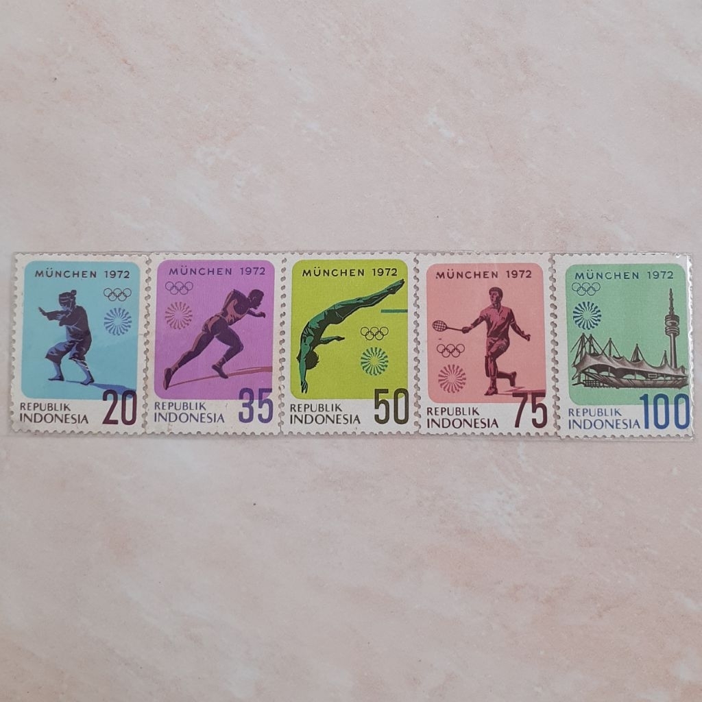 

(O) Perangko Indonesia Olimpiade Ke XX Muenchen Tahun 1972 set lengkap 5pcs