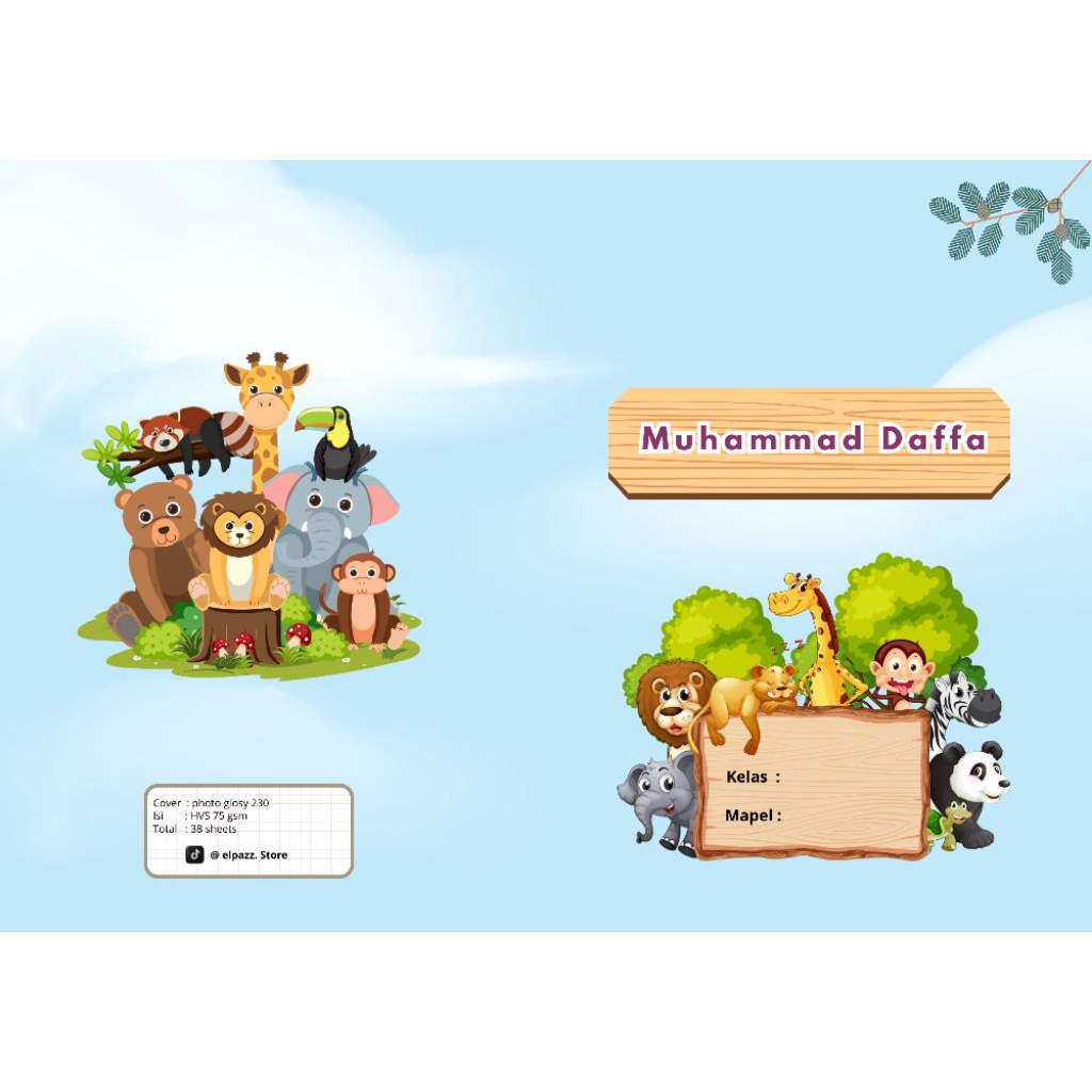 

BUKU COSTUM NAMA & FOTO | BUKU TULIS COSTUM TERMURAH | TEMA HEWAN