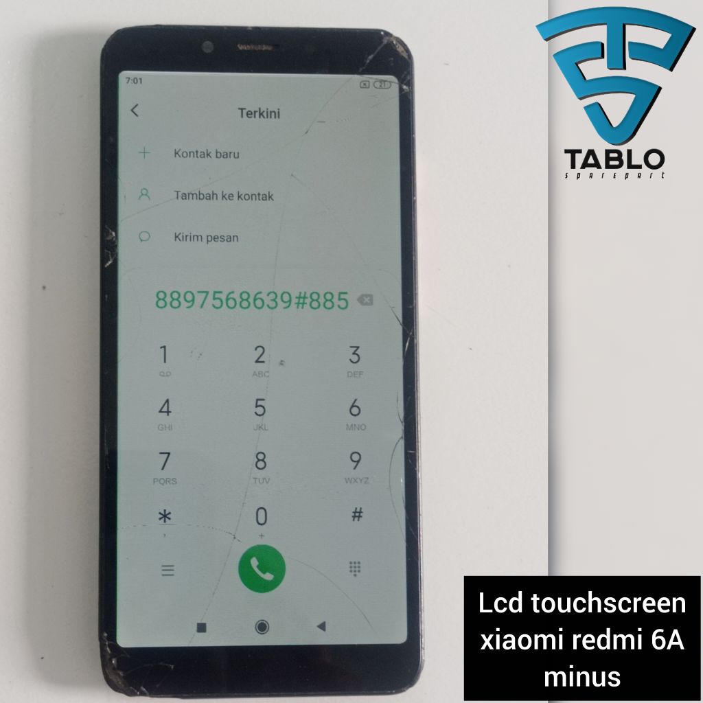 Lcd touchscreen frame Xiaomi 6a retak normal