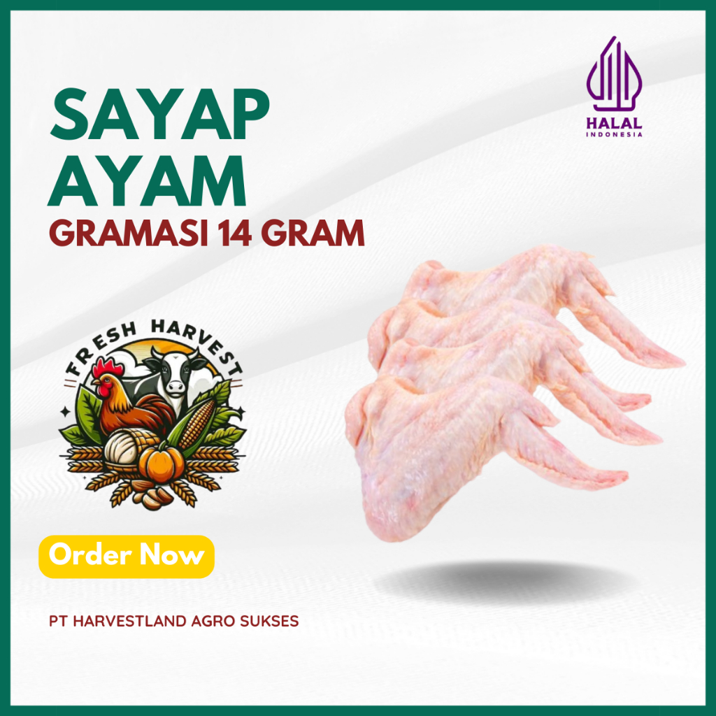 

Sayap Ayam / Chicken Wings (FRESH & FROZEN) kemasan 1Kg HARVESTLAND