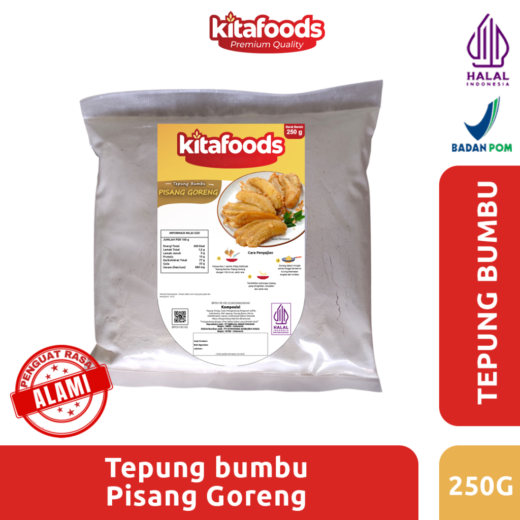 

Kitafoods - Tepung Bumbu Pisang Goreng 250gr - Tanpa Penguat Rasa
