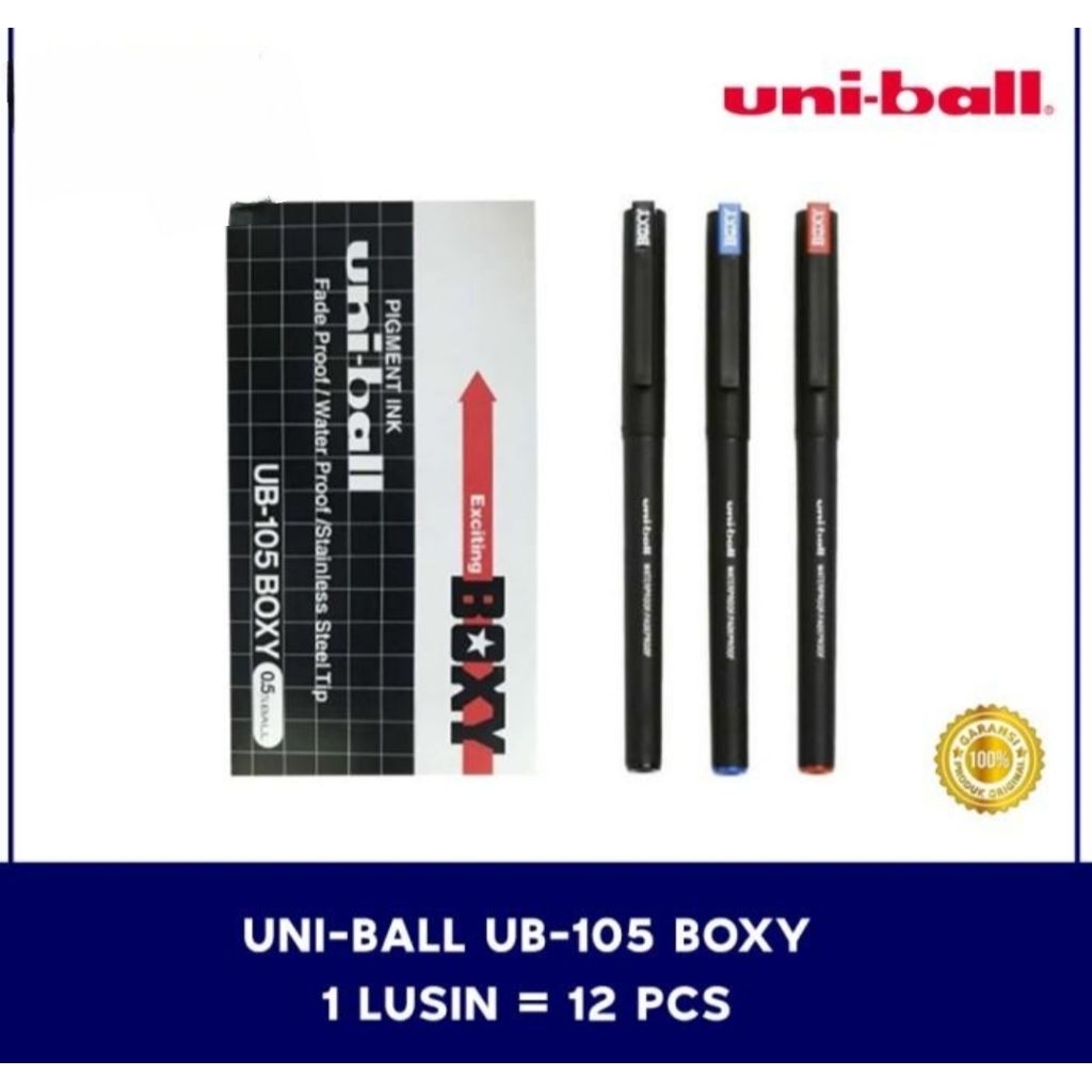 

Ballpoint Pen Boxy Uni-ball UB-105 BXP (N) 0.5 mm Biru Hitam Merah - Doz isi 12 Pcs.