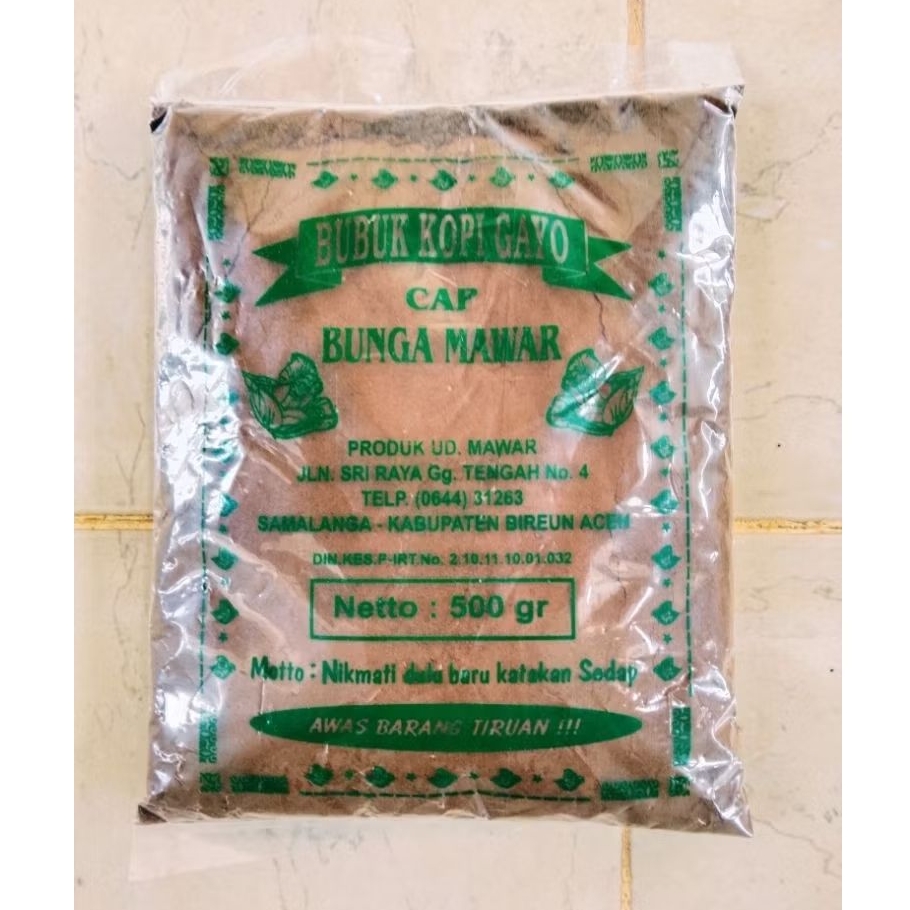 

Bubuk kopi Tubruk Gayo Halus 500Gr (Cap Mawar)