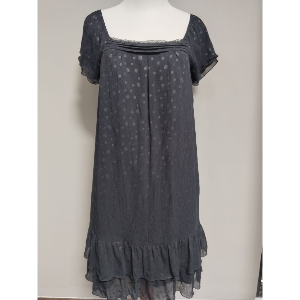 Dress Babydoll hitam polkadot