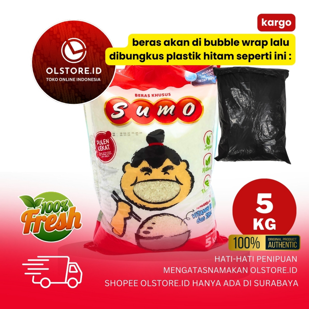 

Beras Sumo Merah 5kg KHUSUS Pengiriman KARGO – Beras Premium Pulen, Putih Bersih, Favorit Harian