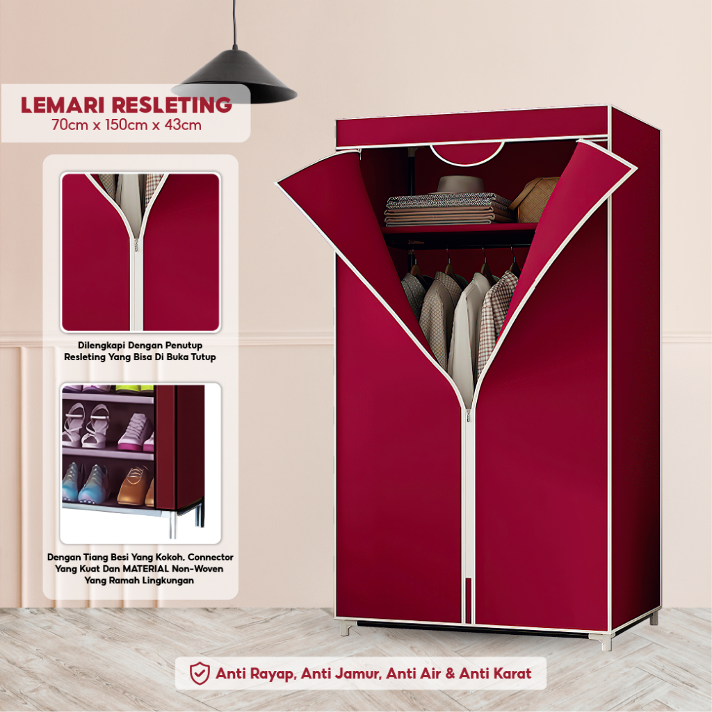 Lemari Serbaguna Kain Lemari Gantungan Lemari Portable Lemari Resleting Lemari Polos PROMO