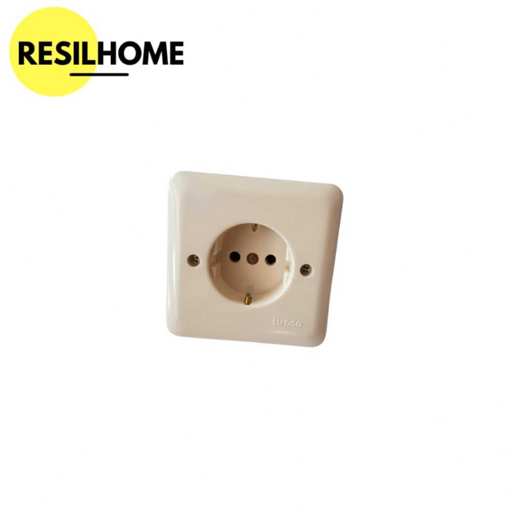 Colokan Listrik Tanam Tembok Dinding Contact Socket Soket Tanpa Kabel Stop Kontak Broco