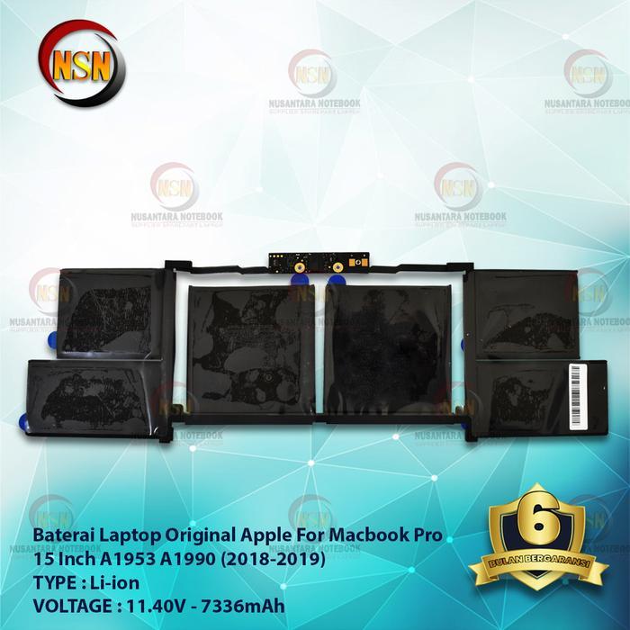 Baterai Apple MacBook Pro 15 Inch 2018 2019 Original