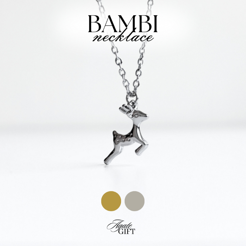 Bambi Necklace - Kalung Rusa Elegan - Titanium 18k Gold Filled