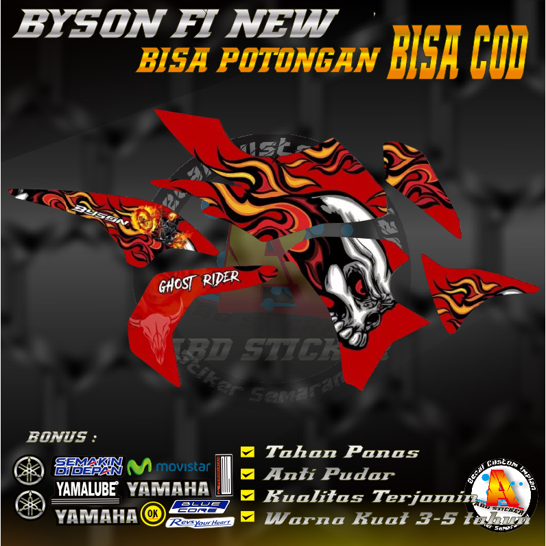 Stiker Decal Motor Yamaha BYSON FI NEW - Decal Stiker BYSON FI NEW |KODE A088