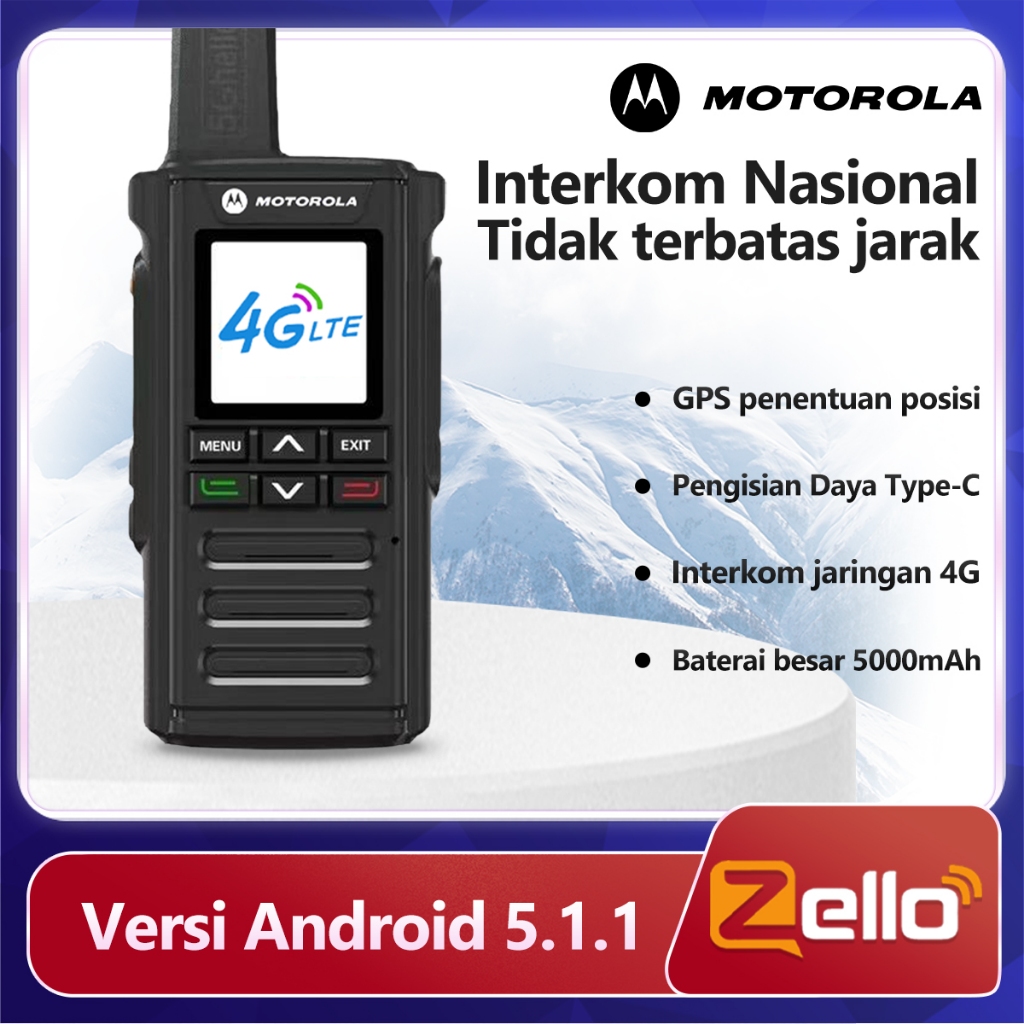 HT Motorola T99 Walkie Talkie Jarak Jauh 8000KM Bluetooth/Wi-Fi 2G/3G/4G/5G 5000mAh Zello Radio Type
