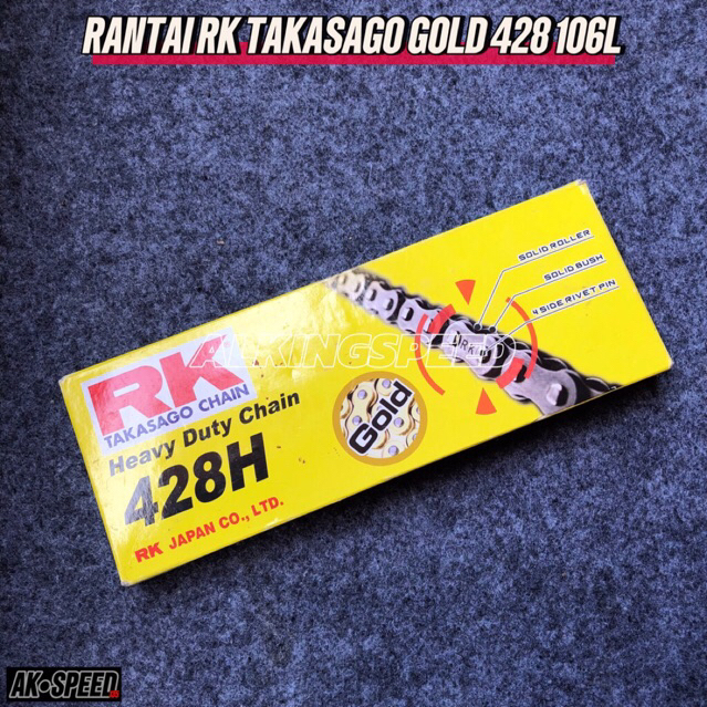 RANTAI RK TAKASAGO 428H 106L RANTE RODA BELAKANG RK CHAIN TAKASAGO