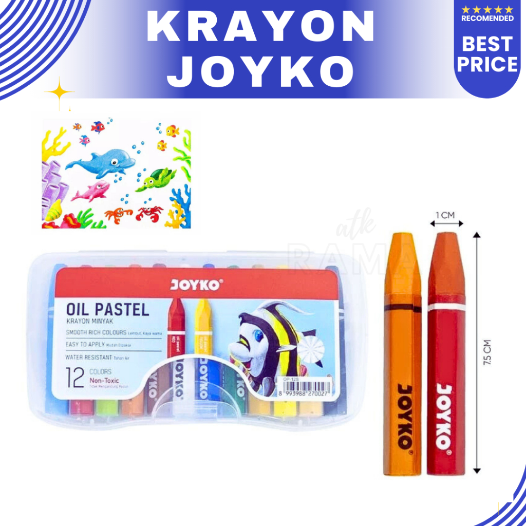 

Crayon/Krayon Minyak/Oil Pastel Joyko Isi 12 Warna