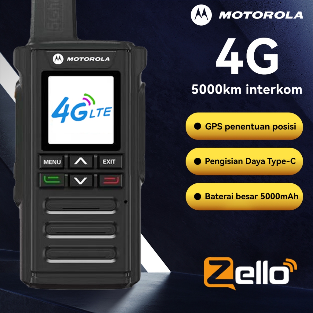 【Zello HT】HT motorola Two Way Radio Walkie Talkie long range 5000KM High Capacity 5000mAh Tahan air 