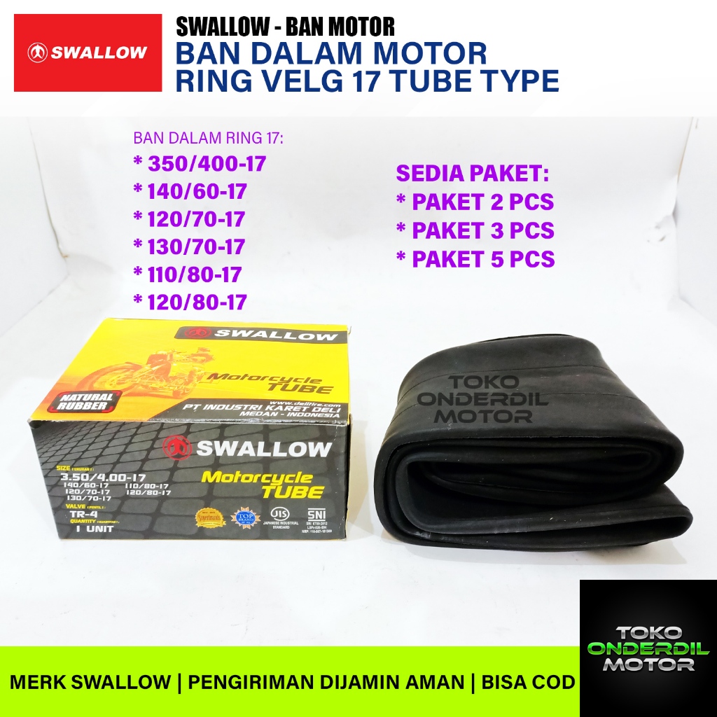 BAN DALAM SWALLOW RING 17 350/400-17 BAN DALAM MOTOR TRAIL GTX RING 17