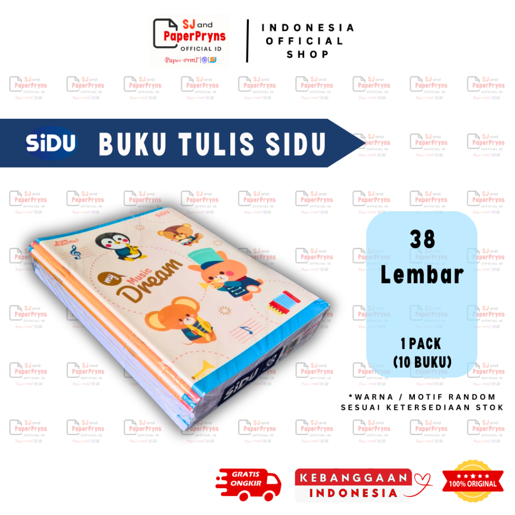 

Buku Tulis SIDU 38 / 58 Lembar – 1 Pack Isi 10 Buku - Buku Catatan, Notebook