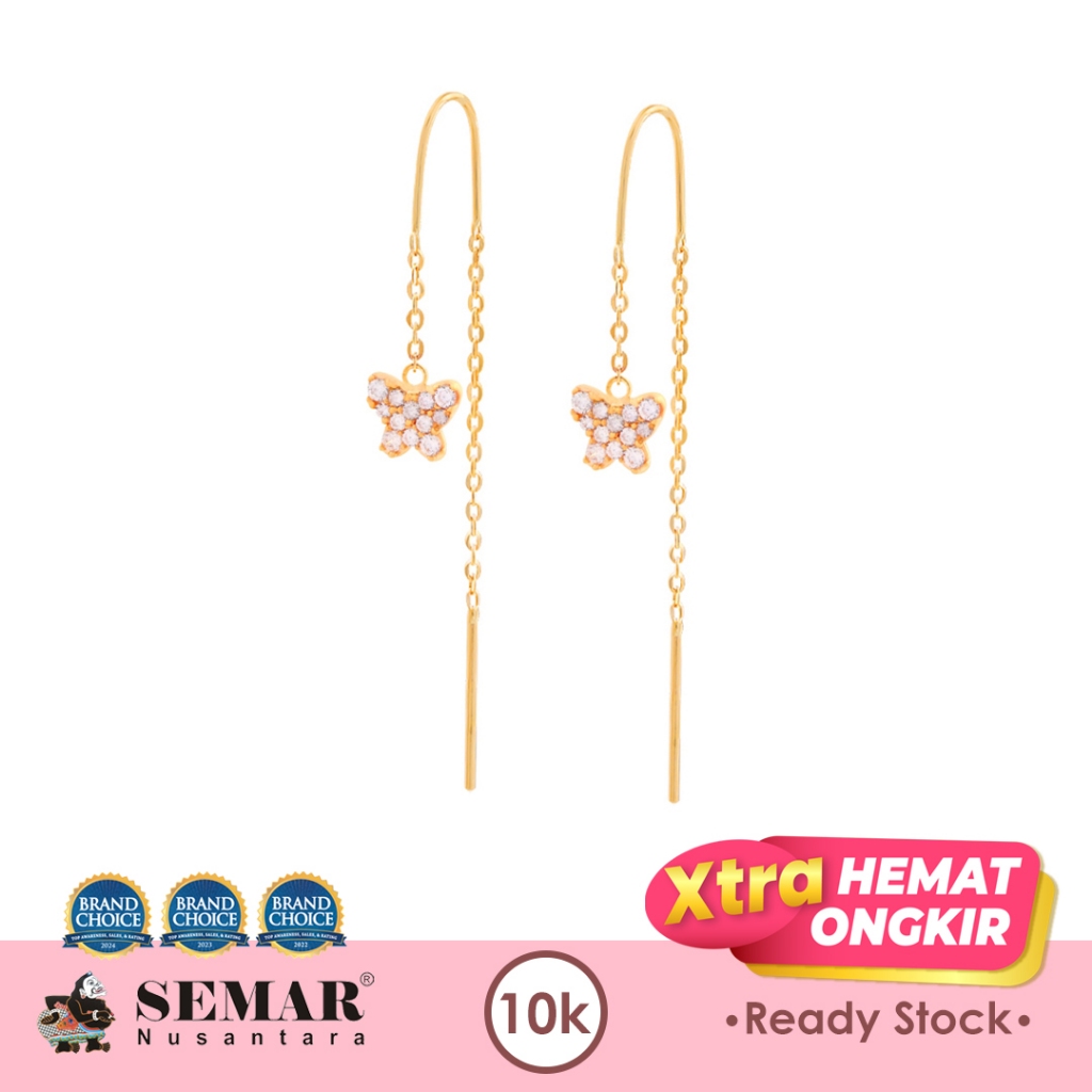 Anting Emas Slundup Ayana Butterfly Gold 10K Semar Nusantara