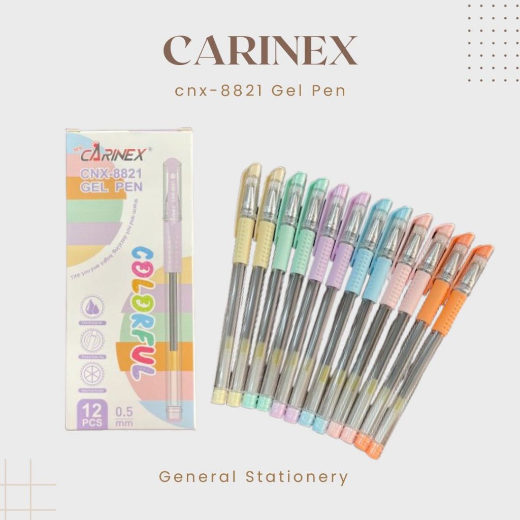 

Carinex Gel Pen Cnx-8821 Colorful 0,5mm / Pulpen Gel Merk Carinex Cnx-8821 Colorful 0,5mm / 1 Pcs