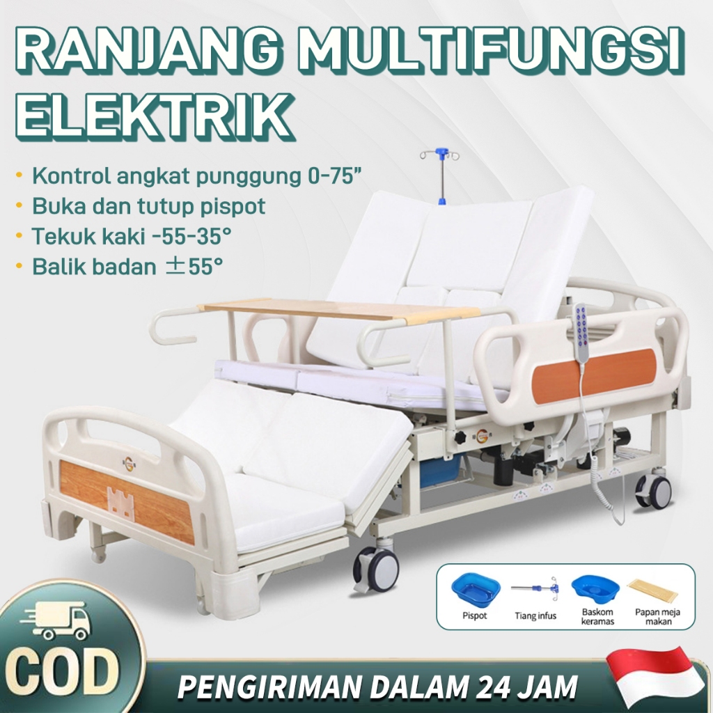 Bed Pasien Elektrik Multifungsi /Tempat Tidur Rumah sakit-Bed Pasien ICU/Bed Pasien Elektrik Side Ra