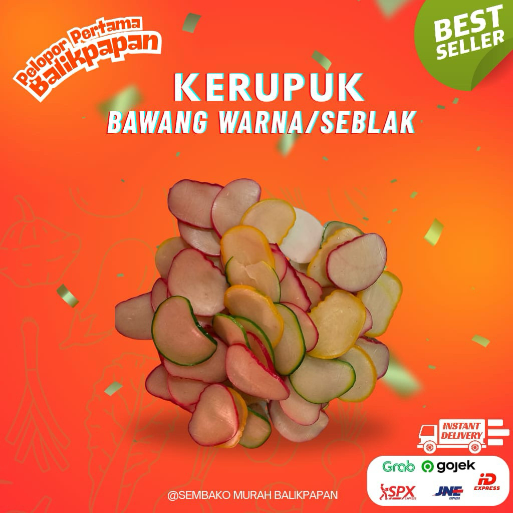 

kerupuk bawang warna warni/kerupuk seblak