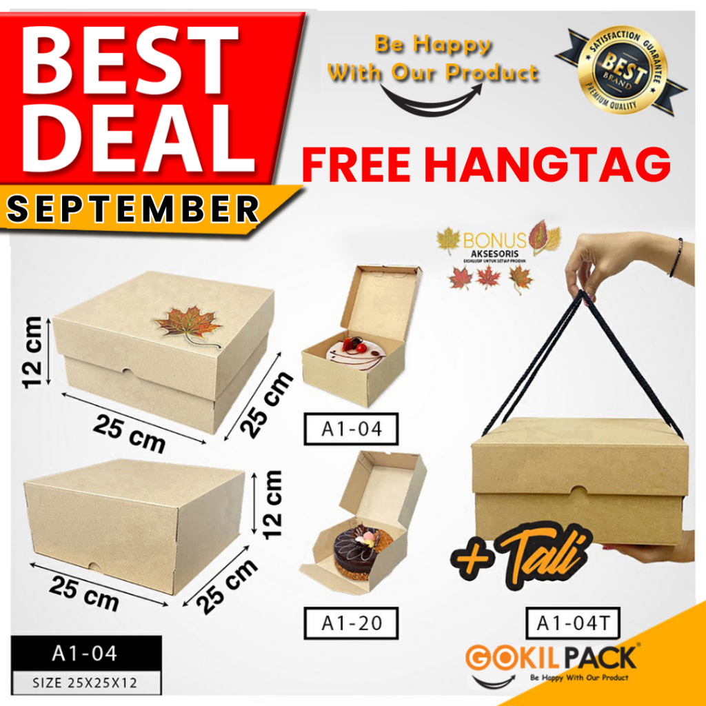 

Kotak Kue Dus Kue Kotak Serbaguna Kraft Murah 25x25x12 I A1-04