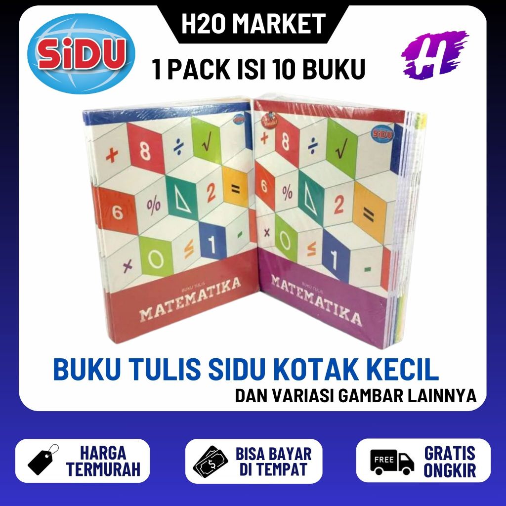 

❤️H2O❤️ BUKU TULIS SIDU KOTAK KECIL 5 MM ( 1 Pak = 10 Pcs )