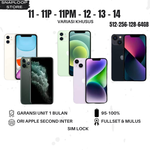 iphone mulus 14 13 12 11 pro max bisa live & game second minus 64/128/256/512gb original fullset pm