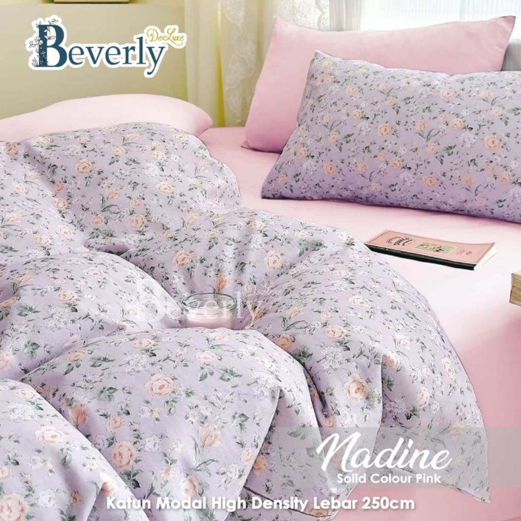 Instore sprei✓sprei katun lokal motif bunga kecil warna ungu nadine