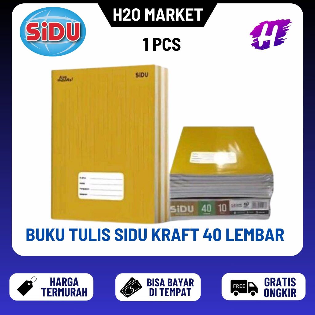 ❤️H2O❤️ Buku Tulis SIDU KRAFT 40 Lembar (1 PC)