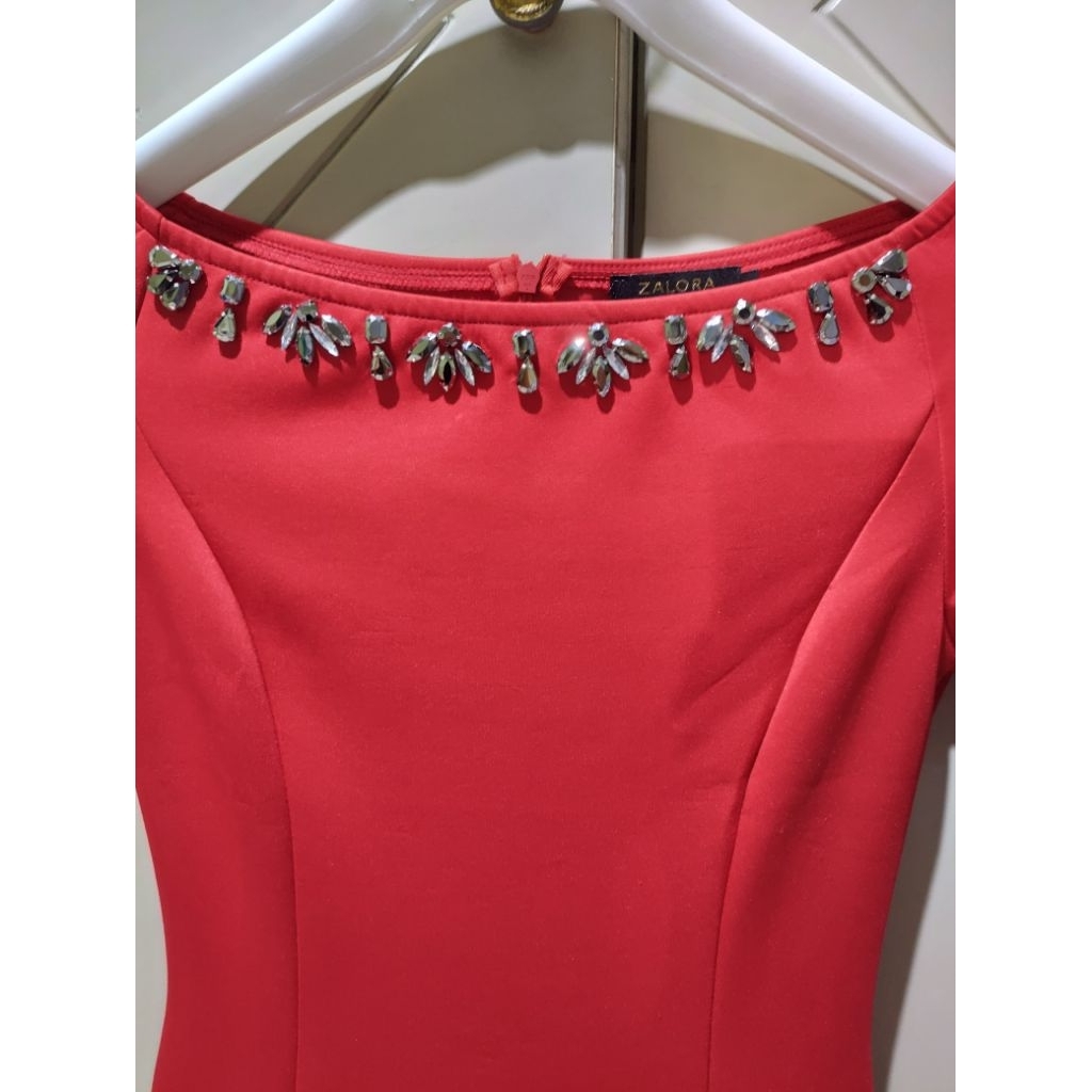 Zalora Dress wanita warna merah