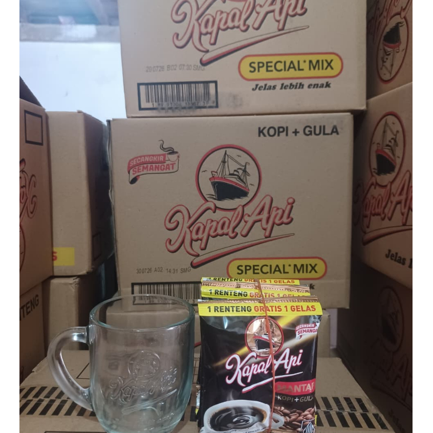 (FREE GELAS) Kopi Kapal Api Mantap 1 Renceng - PROMO