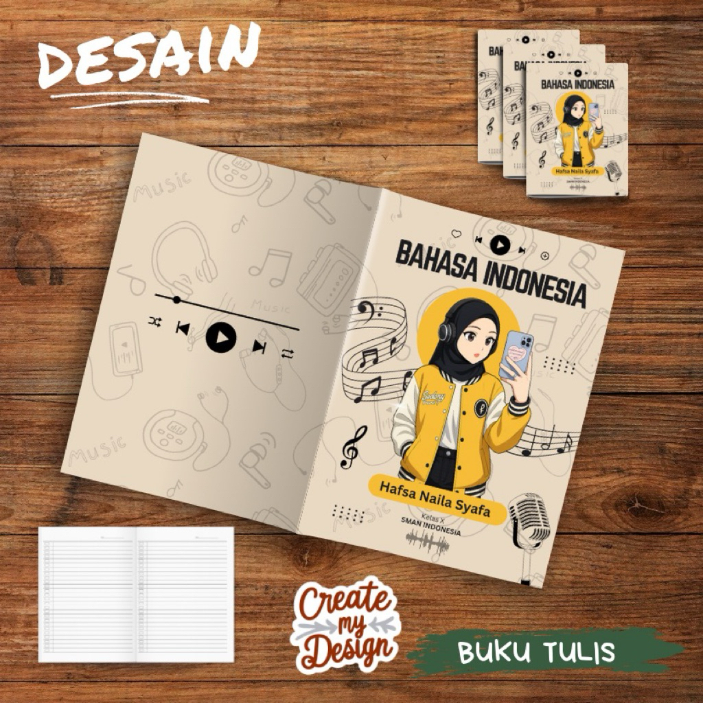 

Buku Tulis Custom Desain Cute Remaja Gaul